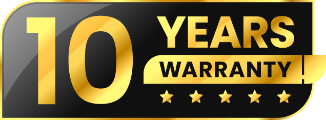 Gold 10 years warranty badge
