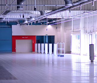 Large commercial interior space prepared for renovation