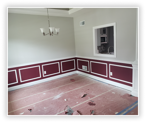 Dining room renovation with wainscoting and fresh paint