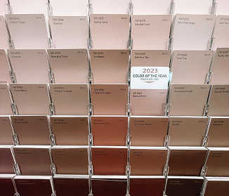 Interior paint color samples display board